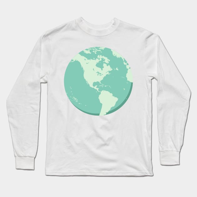 Cute Earth Day Globe Long Sleeve T-Shirt by SWON Design